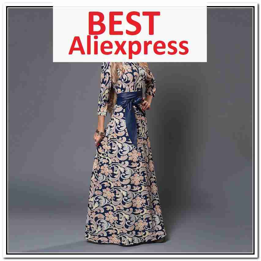Длинное платье лидер продаж 2017 осень - зима с Алиэкспресс